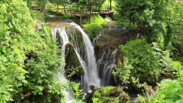 Waterfalls at Rastoke near the town of Slunj in Croatia.