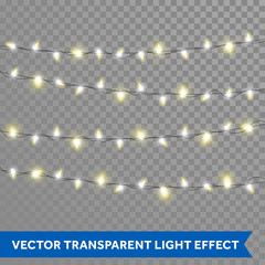 Christmas lights vector isolated realistic glowing