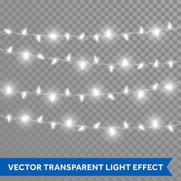 Christmas lights vector isolated realistic glowing
