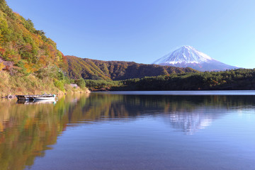 Obraz premium 西湖と富士山