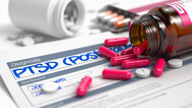 PTSD - Wording in Extract From the History of Disease. 3D.