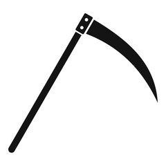 Scythe icon. Simple illustration of scythe vector icon for web