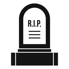 Headstone icon. Simple illustration of headstone vector icon for web