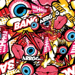 Nahtloses sich wiederholendes Muster Hintergrundbild Comic Retro Pop Art © vectalex