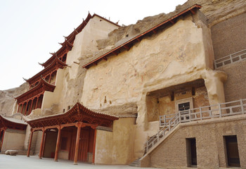Fototapeta na wymiar Mogao Grottoes cave, This is the caves of the Thousand Buddhas in Dunhuang, China.