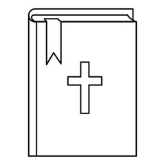 Bible icon. Outline illustration of bible vector icon for web