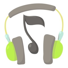 Earphones icon. Cartoon illustration of earphones vector icon for web