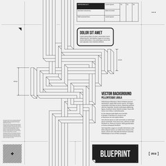 Abstract composition with crossing lines in draft style. EPS10