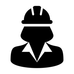 Woman Construction Worker, Engineer, Architect Vector Icon illustration