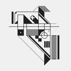 Abstract design element in constructivism style. Useful as print, illustration, poster or CD cover