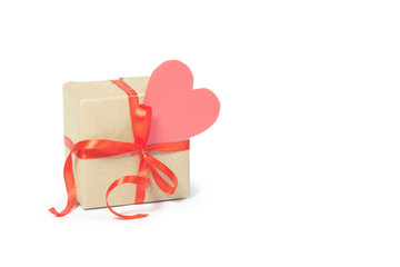 gift box with gift tag. valentines day