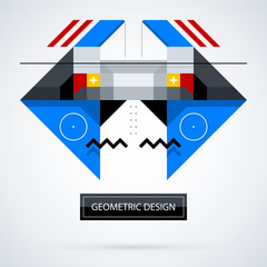 Abstract symmetric design made of geometric shapes. Useful as print, illustration, CD or book cover.