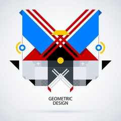 Abstract symmetric design made of geometric shapes. Useful as print, illustration, CD or book cover.