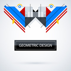 Abstract symmetric design made of geometric shapes. Useful as print, illustration, CD or book cover.