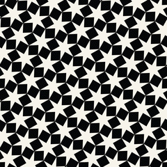 Abstract geometric black and white graphic design print stars pattern