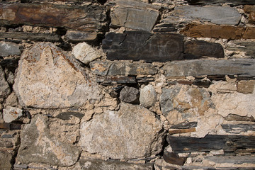 Detail of a wall of an ancient stone house
