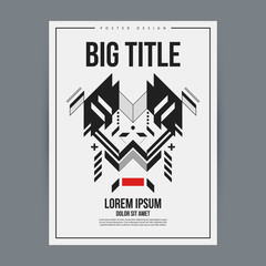 Poster design template with abstract geometric element. Useful for book and magazine covers and advertizing.