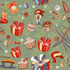 Christmas seamless pattern vector
