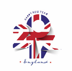 Happy new year 2017 with U.K Flag Pattern