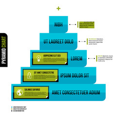 Layered pyramid chart diagram in flat style. Useful for presentations and advertising.