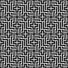 Monochrome seamless pattern with geometric elements. Useful for web background, textile, wrapping.