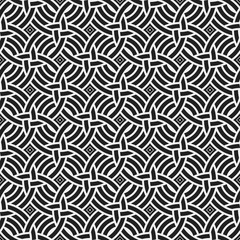 Monochrome seamless pattern with geometric elements. Useful for web background, textile, wrapping.