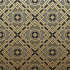 Golden metallic background with geometric pattern. Elegant luxury style. - 126925341