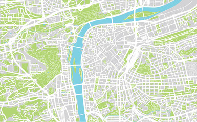 Naklejka premium Mapa miasta Pragi