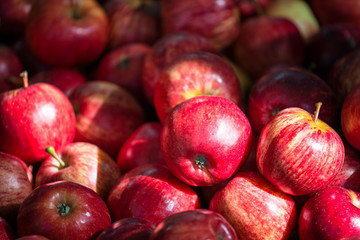 Pile of apples on a market stall
