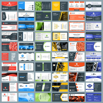 Collection of business card vector templates. Stationery design vector set
