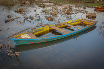 Boat under water