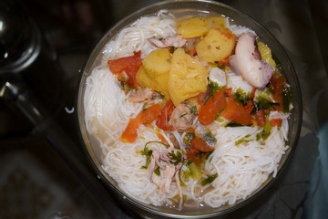 rice noodle or vermicelli with seafood