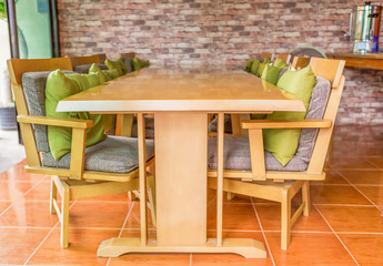 Wooden dining table