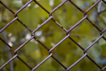 background of iron chain net fence