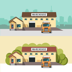 Fototapeta premium Illustration of logistics and warehouse.