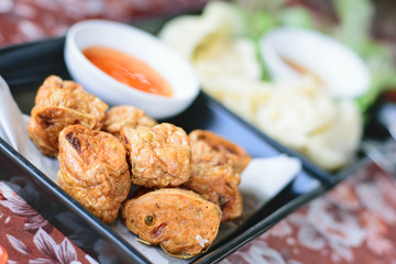 Jock fried chicken for a snack
