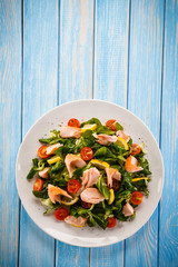 Fish salad - grilled salmon and vegetables