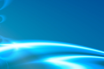 A blue fractal background with shiny light blue curves including space for text. Suitable for layouts, web design, leaflets, book covers, presentations or as a background for desktop.