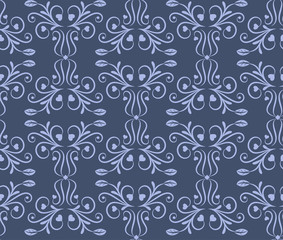 Damask floral ornament. Seamless pattern. Vintage.  Luxury texture for wallpapers and backgrounds.  Vector illustration.