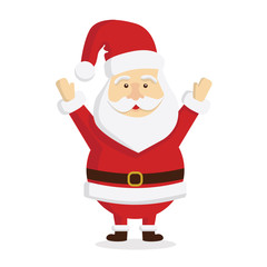 Isolated Santa Claus standing on white background.
