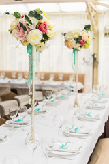 banqueting hall. serving table