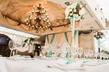 banqueting hall. serving table