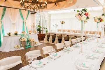 banqueting hall. serving table