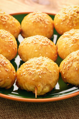 Puff pastries with meat (samosa) - traditional uzbek and indian pasrty. 
