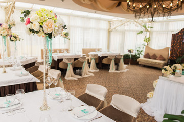 banqueting hall. serving table