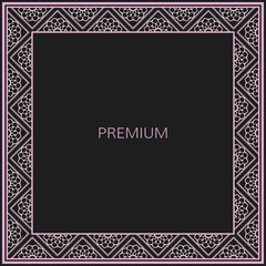 Obraz premium Vector geometric frame oriental style. Square vector border for design.