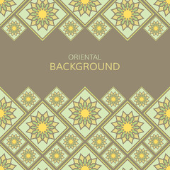 Vector geometric frame oriental style. Seamless vector borders for design. Islamic vector background.