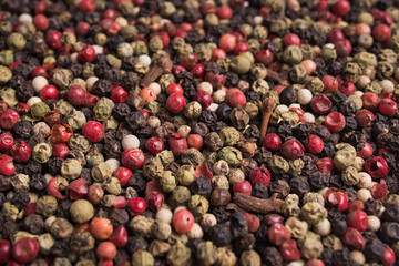 close up of spices peppercorn