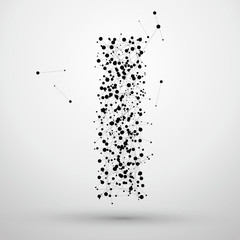 Obraz premium Letter points and lines formed.