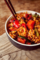 Spicy chinese chicken fried rice © JoannaTkaczuk
